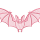 Pink Bat Halloween Embroidery Design, Cute Spooky Machine Embroidery Pattern, Instant Download