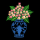 Pink Blossom Vase Embroidery Design, Machine Embroidery Pattern, Instant Download