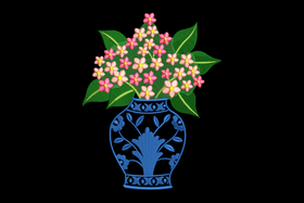 Pink Blossom Vase Embroidery Design, Machine Embroidery Pattern, Instant Download