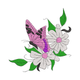Pink Butterfly and Daisy Embroidery Design, Instant Download