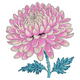 Pink Chrysanthemum Flower Embroidery Design, Machine Embroidery Pattern, Instant Download