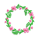 Pink Floral Wreath Embroidery Design, Instant Download