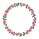 Pink Flower Circle Frame Embroidery Design, Floral Wreath Monogram Border, Instant Download
