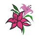 Pink Lily Floral Duo Embroidery Design, Instant Download