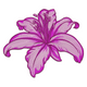 Pink Lily Flower Embroidery Design, Floral Machine Embroidery Pattern, Instant Download