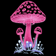 Pink Mushrooms Fantasy Glow Embroidery Design, Instant Download