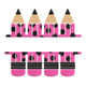 Pink Polka Dot Pencil Border Embroidery Design, Instant Download