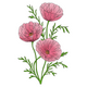 Pink Poppy Flower Embroidery Design, Machine Embroidery Pattern, Instant Download