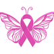 Pink Ribbon Butterfly Breast Cancer Embroidery Design, Machine Embroidery Pattern, Instant Download