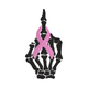 Pink Ribbon Skeleton Hand Awareness Embroidery Design, Machine Embroidery Pattern, Instant Download