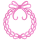 Pink Ribbon Wreath Frame Embroidery Design, Instant Download