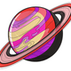 Pink & Purple Planet Embroidery Design, Instant Download