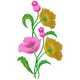 Pink and Yellow Floral Embroidery Design, Instant Download