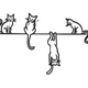 Playful Cats Line Embroidery Design, Instant Download
