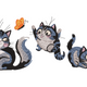 Playful Cats with Butterfly Embroidery Design, Machine Embroidery Pattern, Instant Download