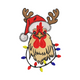 Playful Christmas Rooster Embroidery Design, Instant Download