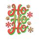 Playful Ho Ho Ho Christmas Embroidery Design, Holiday Lettering Machine Embroidery, Instant Download