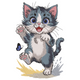Playful Kitten with Butterfly Embroidery Design, Instant Download