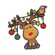 Playful Reindeer with Twinkling Lights Embroidery Design, Instant Download