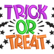 Playful Trick or Treat Embroidery Design, Halloween Typography Machine Embroidery, Instant Download