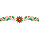 Poinsettia Holly Border Embroidery Design V2, Instant Download