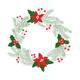 Poinsettia Pine Wreath Christmas Embroidery Design, Instant Download