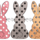 Polka Dot Bunnies Embroidery Design, Easter Trio Pattern