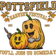 Pottsfield Harvest Festival Embroidery Design, Halloween Scene Machine Embroidery Pattern, Instant Download