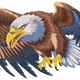 Powerful Bald Eagle Embroidery Design, Instant Download