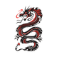 Powerful Chinese Dragon Embroidery Design, Asian Art Pattern, Instant Download
