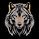 Powerful Wolf Embroidery Design, Wildlife Wolf Machine Embroidery Pattern, Instant Download