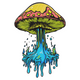 Psychedelic Melting Mushroom Embroidery Design, Instant Download