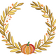 Pumpkin Laurel Wreath Embroidery Design, Fall Harvest Machine Embroidery Pattern, Instant Download