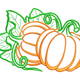 Pumpkin Leaves Outline Embroidery Design, Instant Download