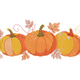 Pumpkin Trio with Autumn Leaves Embroidery Design, Instant Download