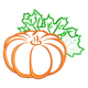 Pumpkin With Autumn Leaves Embroidery Design, Instant Download
