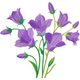 Purple Bellflower Bouquet Embroidery Design, Instant Download