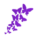 Purple Butterfly Flight Embroidery Design, Instant Download