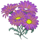 Purple Daisy Flowers Embroidery Design, Instant Download