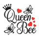 Queen Bee Embroidery Design, Crown Script, Instant Download