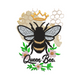 Queen Bee Embroidery Design, Crowned Bee with Flowers, Instant Download