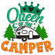 Queen of the Camper Embroidery Design V2, Instant Download