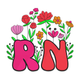 RN Floral Embroidery Design, Nurse Wildflower Pattern