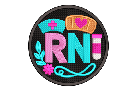 RNJ patch with medical symbols embroidery design