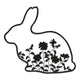 Rabbit Outline with Wildflowers Embroidery Design, Instant Download