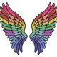 Rainbow Angel Wings Embroidery Design, Instant Download
