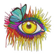 Rainbow Artistic Eye Embroidery Design, Instant Download