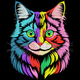 Rainbow Cat Head Embroidery Design, Instant Download