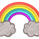 Rainbow Cloud Embroidery Design, Instant Download