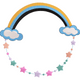 Rainbow Cloud Frame with Hanging Stars Embroidery Design, Instant Download